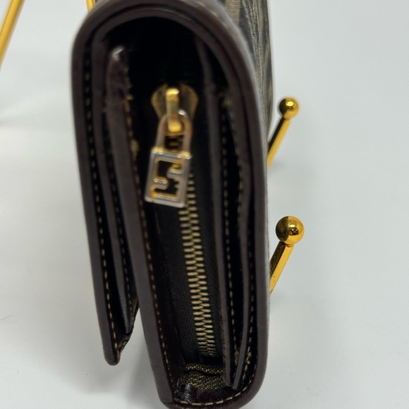 💯 Authentic FENDI Zucca Pattern Wallet Canvas Leather - Picture 4 of 5